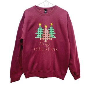 Ugly Christmas Sweater Womens Tree Sweater Long Sleeve Crewneck Pullover Size M